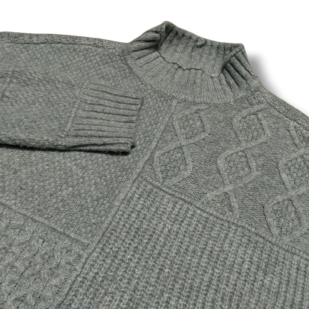 American Eagle Fisherman Cable Knit Roll Neck Patchwork Sweater Women's Small